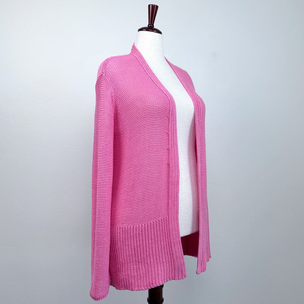 Wooden Ships Pink Long Sleeve Beachy Cotton Blend Open Front Knit Cardigan L/XL - Picture 3 of 7
